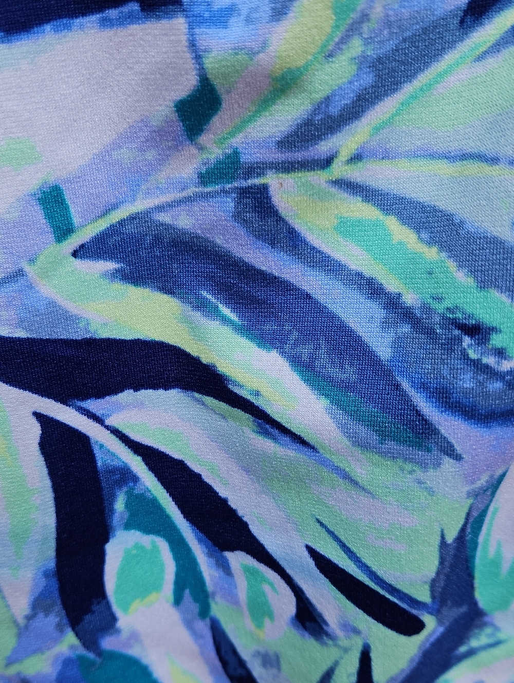 *NEW With TAGS Speedo Blue Leaf-Print One-Piece Moderate Cut Endurance Swimsuit - Picture 6 of 17